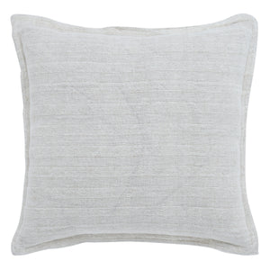 Colmar Indoor Pillow in light gray with textured striped pattern and piped edges.