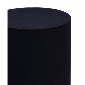 Close-up of Oloria Stool in black, showcasing its smooth cylindrical top.
