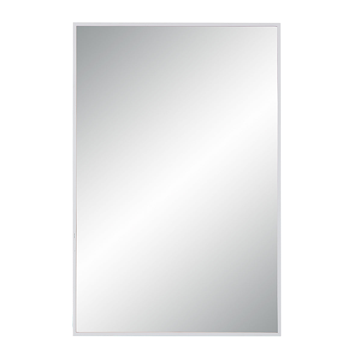 Orchid Wall Mirror with a sleek white frame, reflecting light in a vertical view.