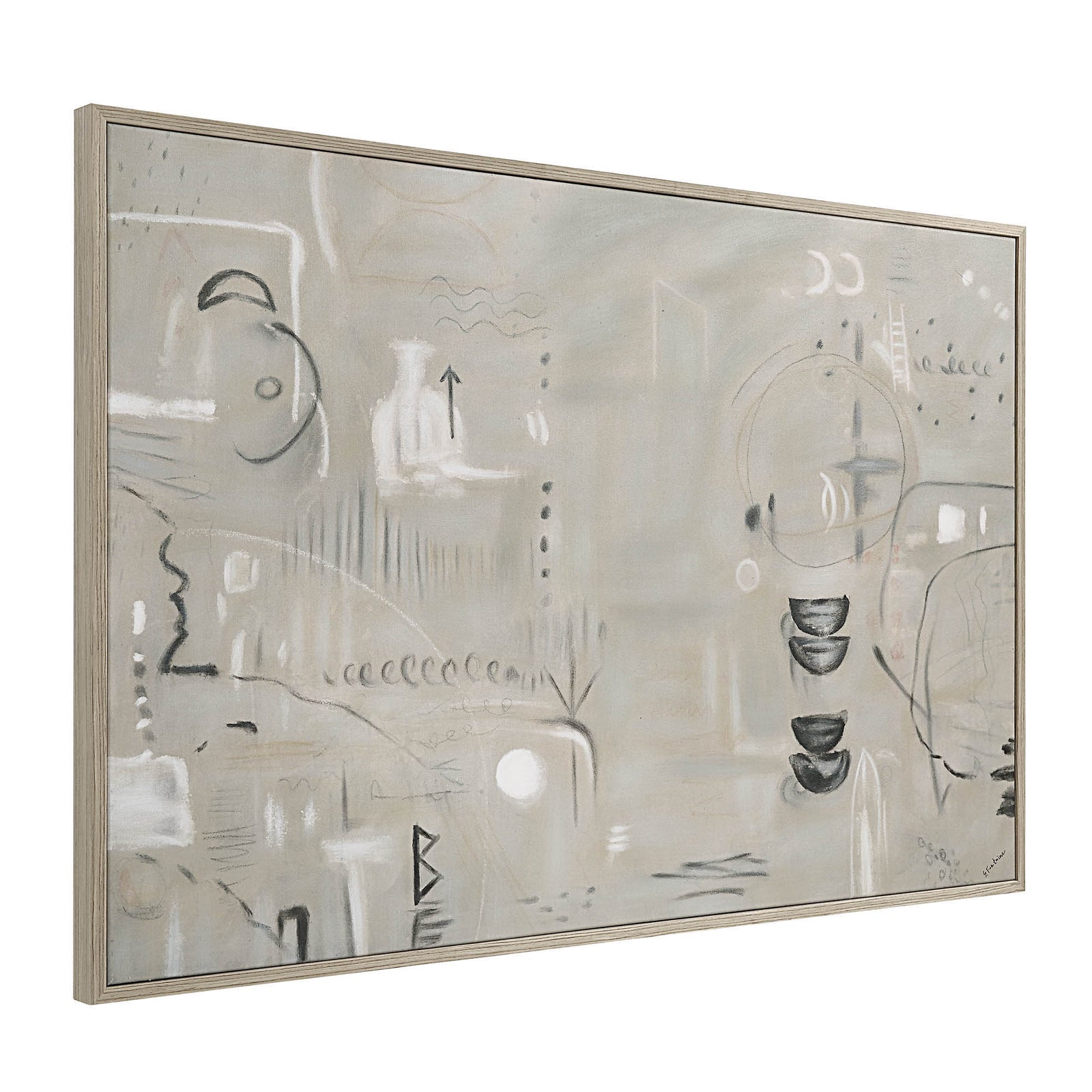 Kore Canvas Art featuring abstract design in muted tones with geometric shapes