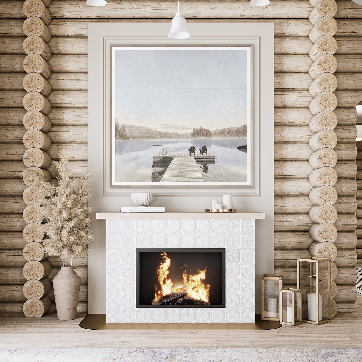 front view of Idyllic Lake luxury Artwork