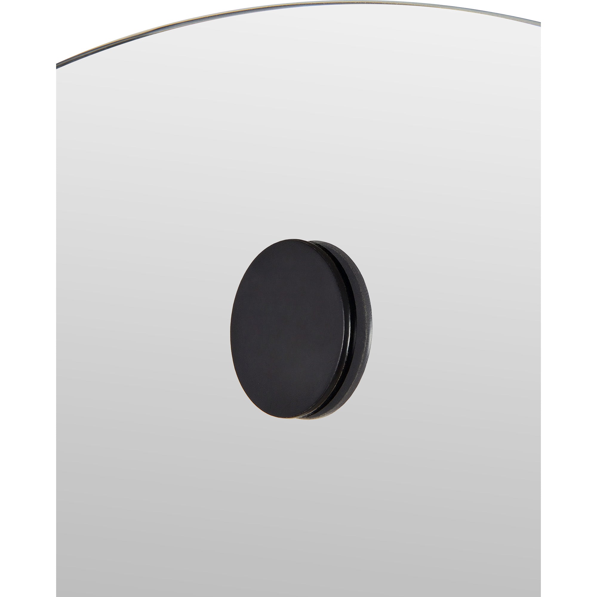 Close-up view of the Zachary Wall Mirror showcasing the black accent detail on the edge.