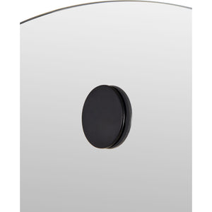 Close-up view of the Zachary Wall Mirror showcasing the black accent detail on the edge.