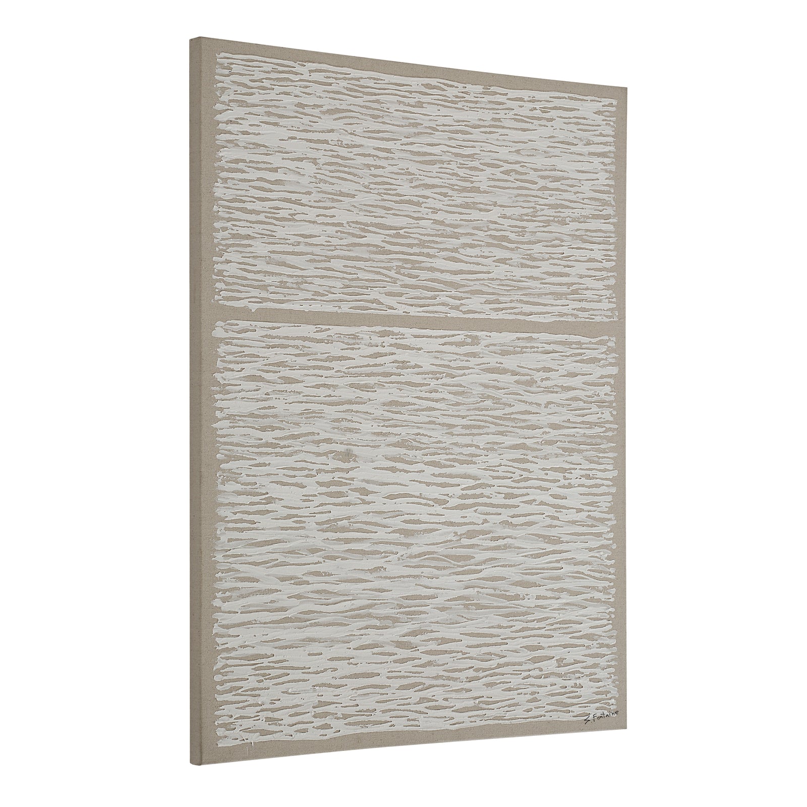 Chiari Canvas Art featuring a textured white pattern on a beige background