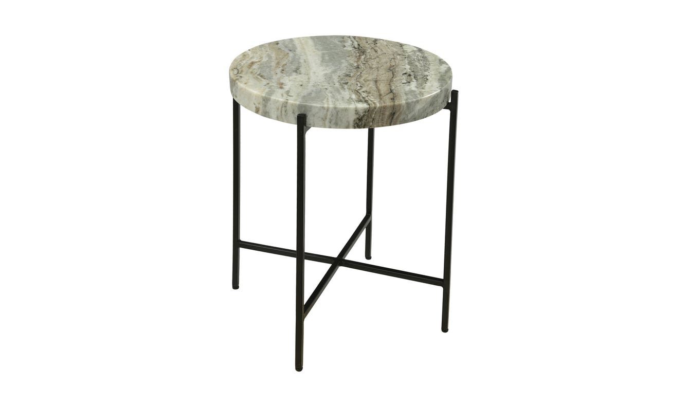 side view of Cirque Accent Table Light Brown luxury End Table