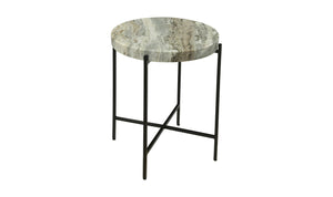 side view of Cirque Accent Table Light Brown luxury End Table
