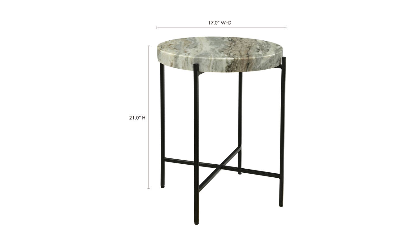 lifestyle view of Cirque Accent Table Light Brown luxury End Table