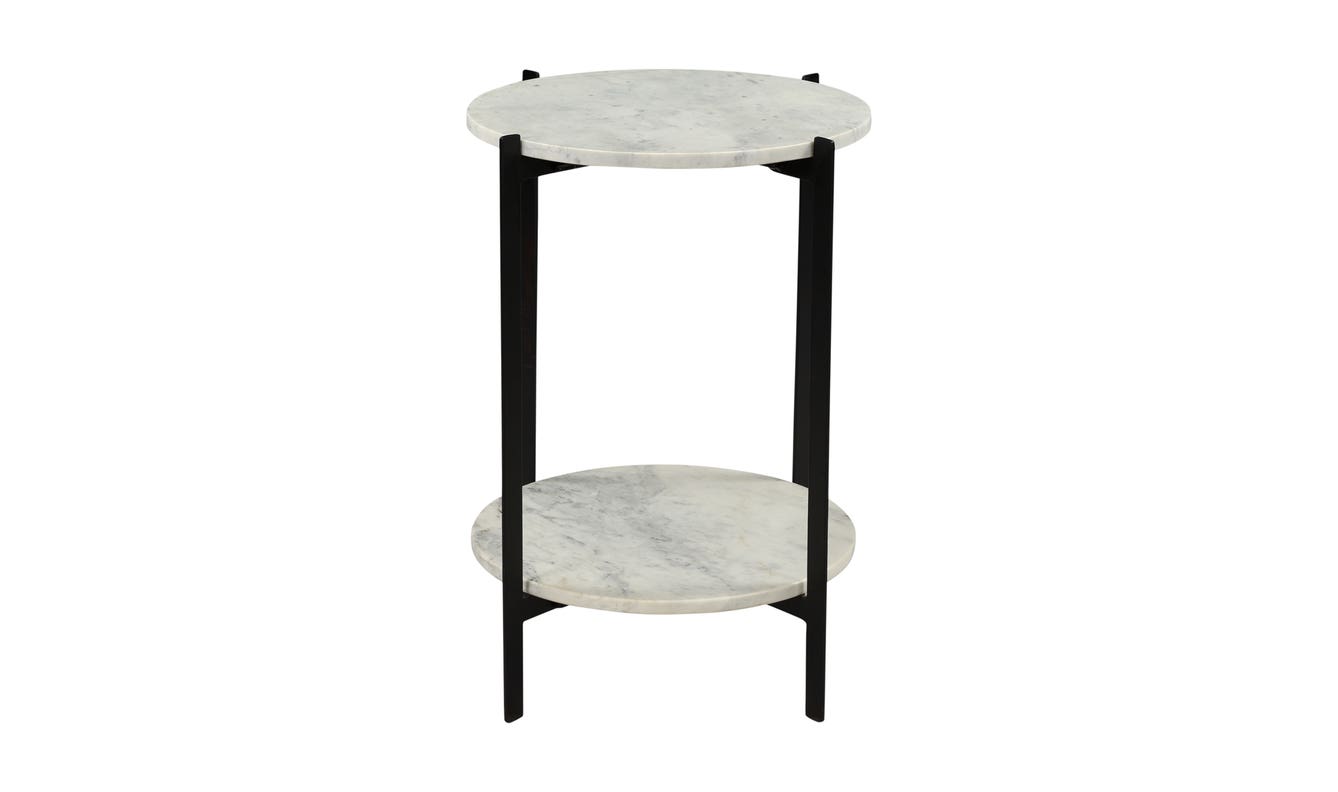 front view of Melanie Accent Table White luxury End Table