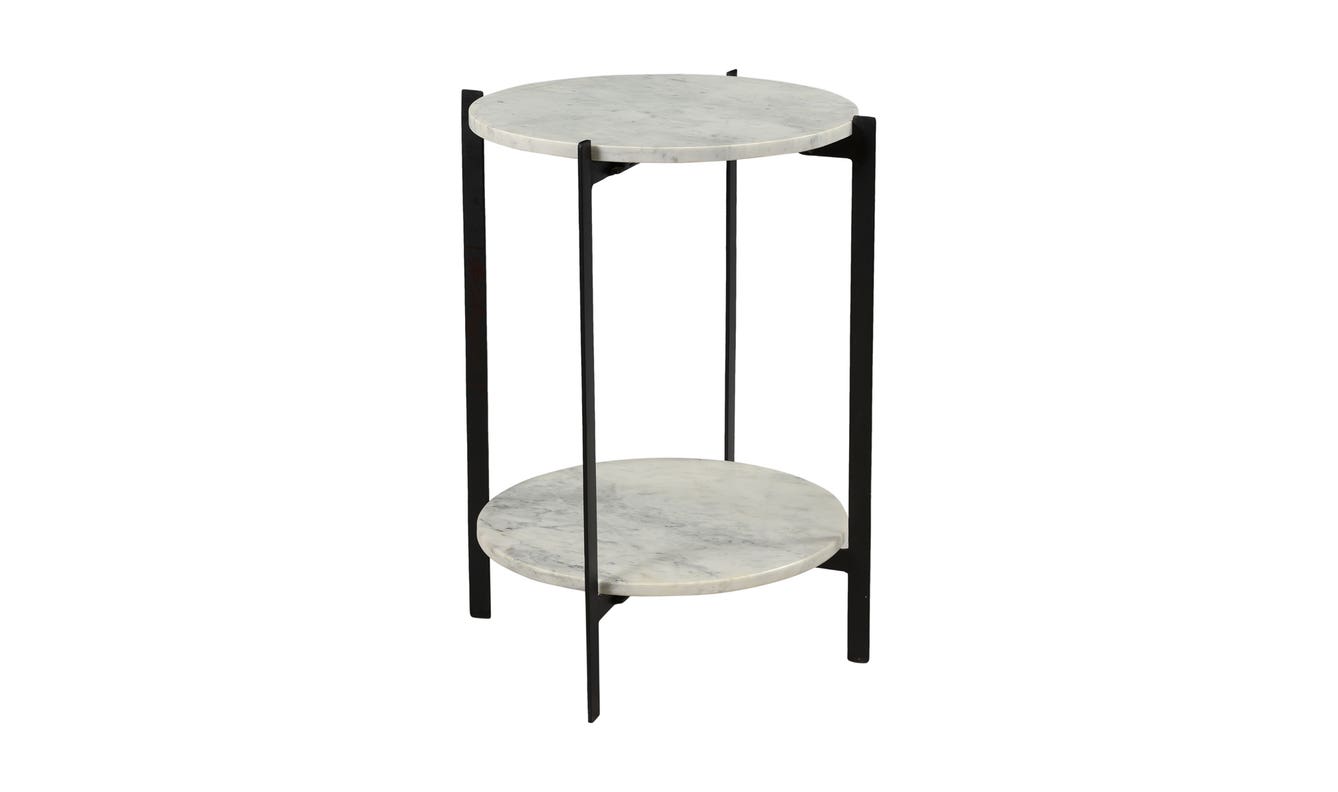 side view of Melanie Accent Table White luxury End Table