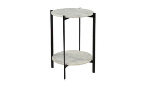 side view of Melanie Accent Table White luxury End Table