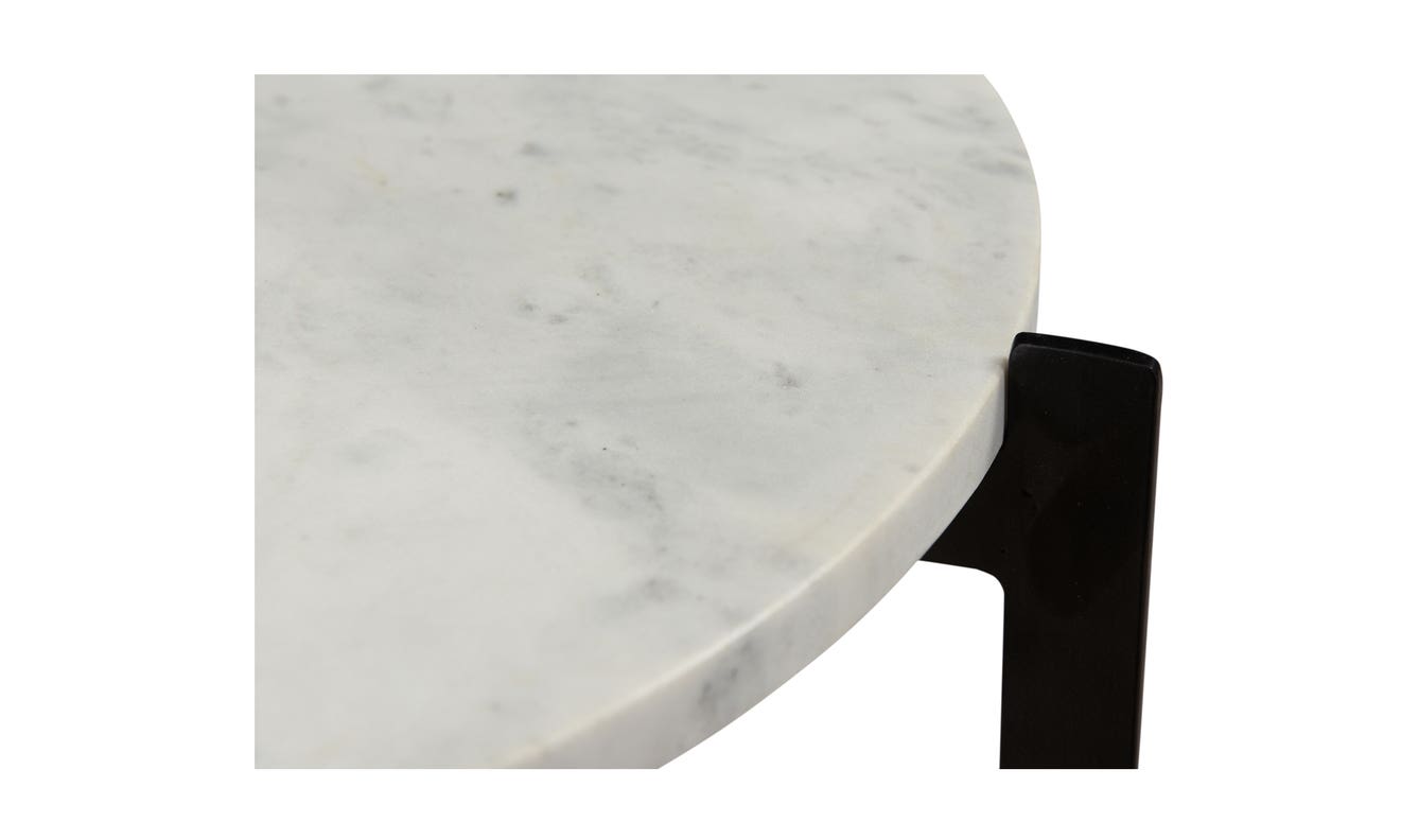 lifestyle view of Melanie Accent Table White luxury End Table
