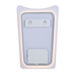 Back view of the Rimini Led Mirror, displaying mounting hardware and LED outline.