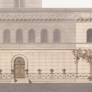 detail view of Italian Villa Facade ll, C. 1838 luxury Artwork