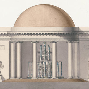 side view of Italian Villa Facade lV, C. 1838 luxury Artwork