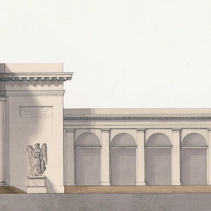 detail view of Italian Villa Facade lV, C. 1838 luxury Artwork