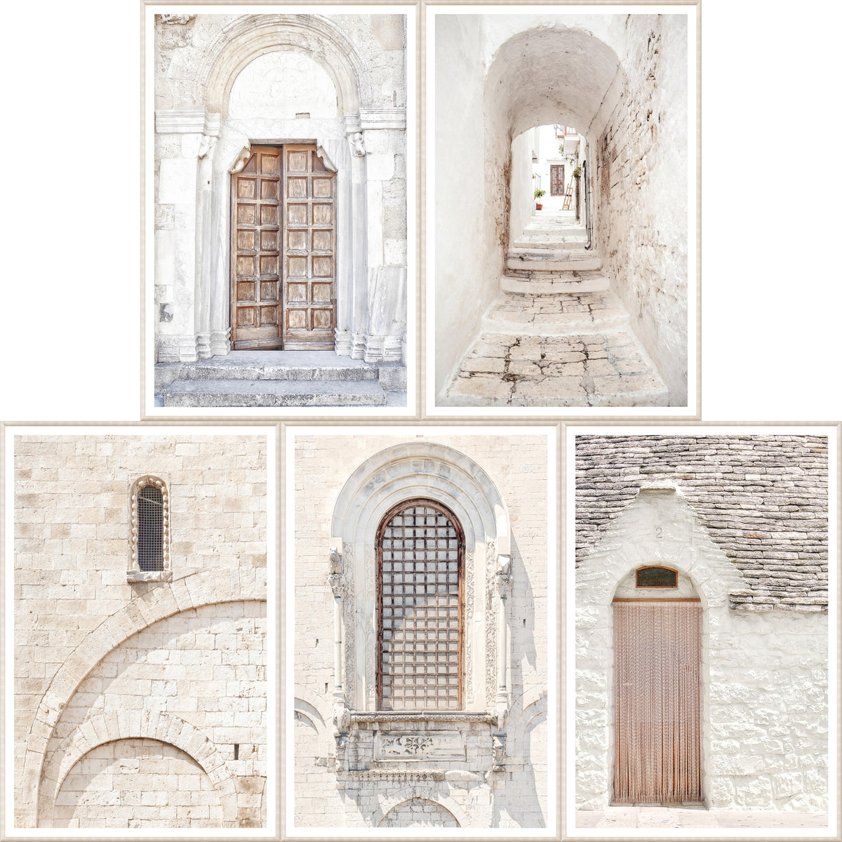 Ensemble d'art mural Italie : porte et arche en maçonnerie