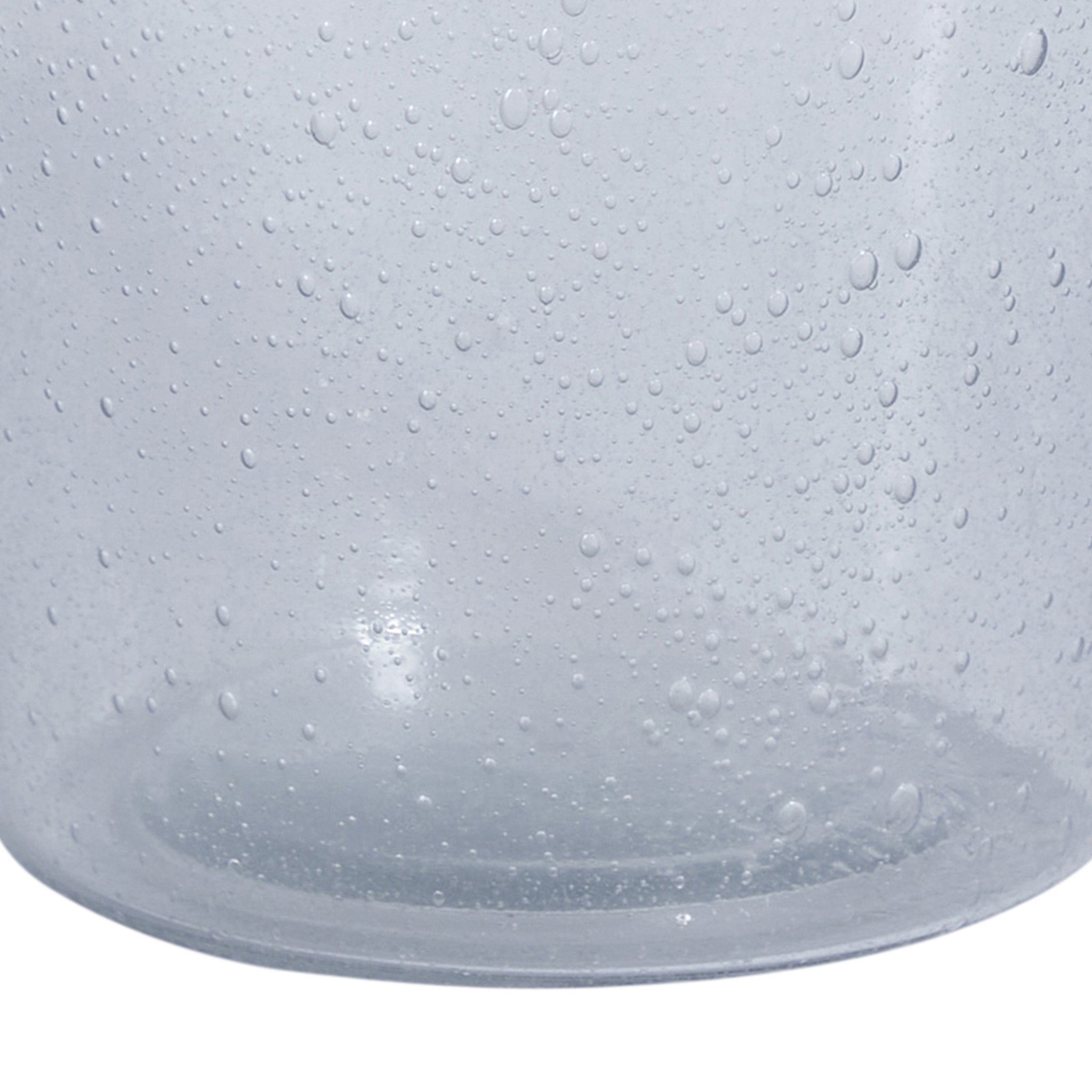 Bottom view of the Mirabella vase highlighting its clear glass and bubble texture.