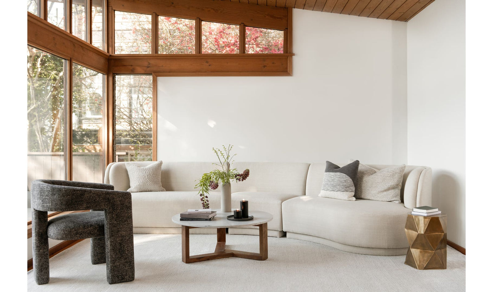 front view of Jinxx Coffee Table White luxury Coffee Table