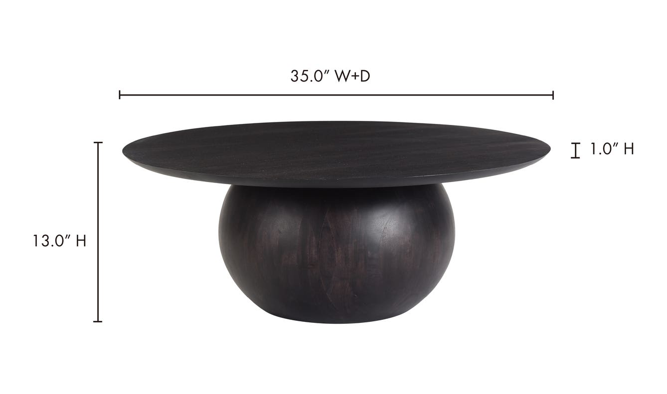 lifestyle view of Bradbury Coffee Table Blackened Acacia luxury Coffee Table