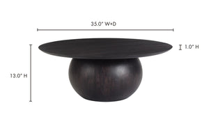 lifestyle view of Bradbury Coffee Table Blackened Acacia luxury Coffee Table