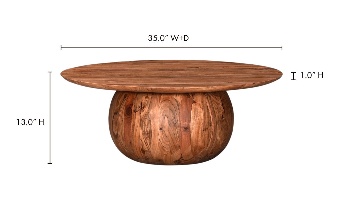 lifestyle view of Bradbury Coffee Table Natural Acacia luxury Coffee Table