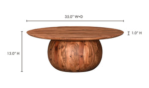 lifestyle view of Bradbury Coffee Table Natural Acacia luxury Coffee Table