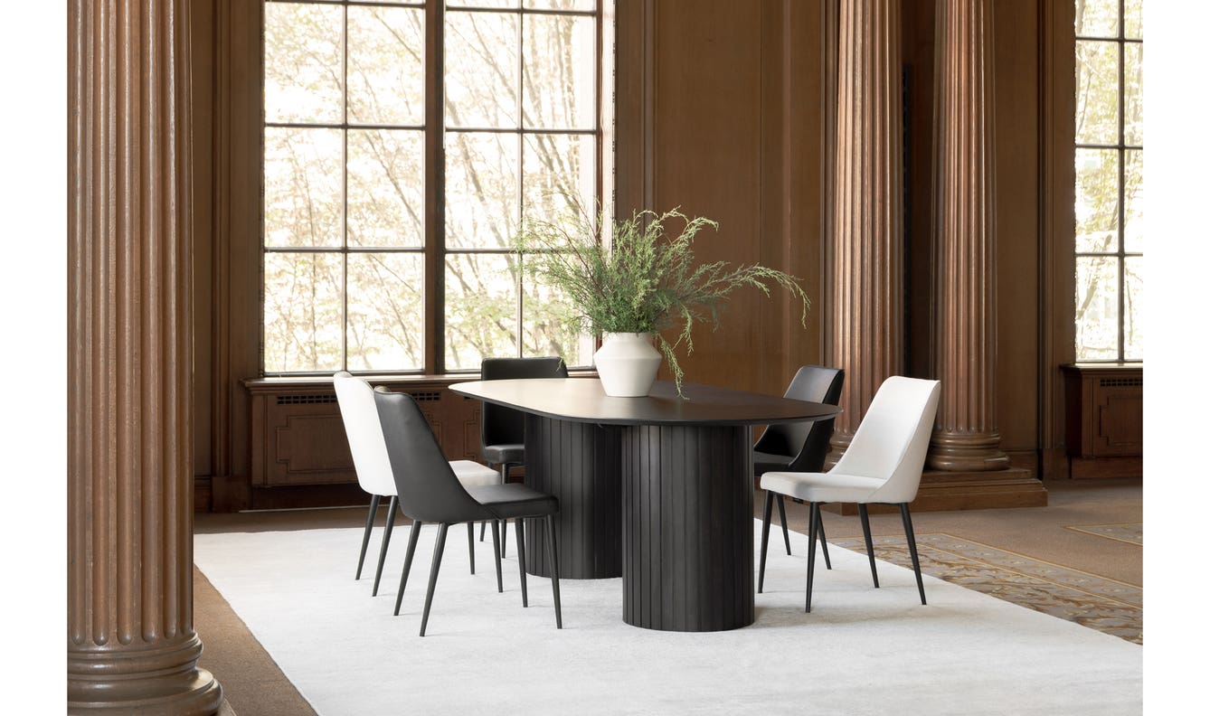 side view of Povera Dining Table Black luxury Table