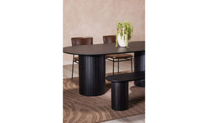 side view of Povera Dining Bench Black luxury Table