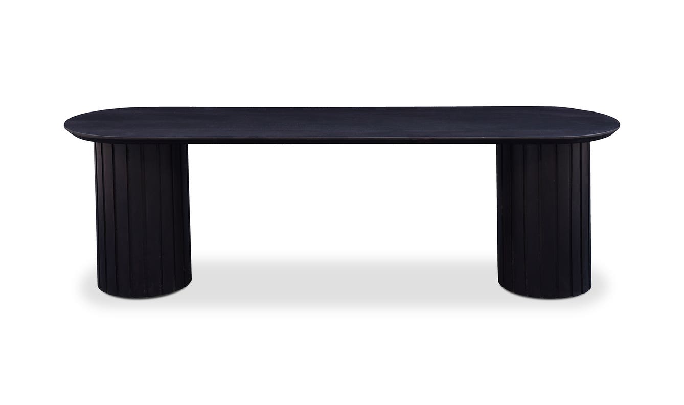 front view of Povera Dining Bench Black luxury Table