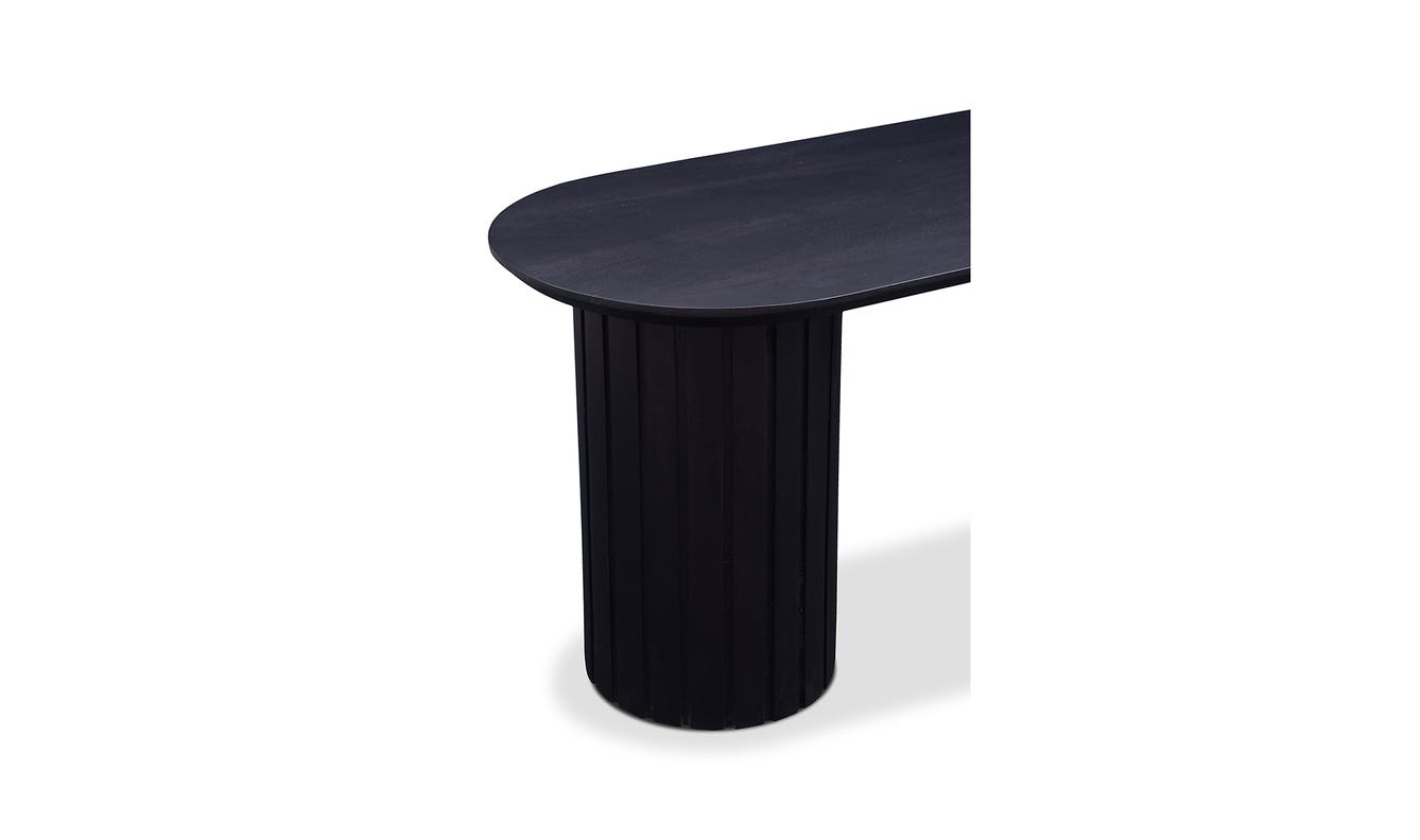 lifestyle view of Povera Dining Bench Black luxury Table