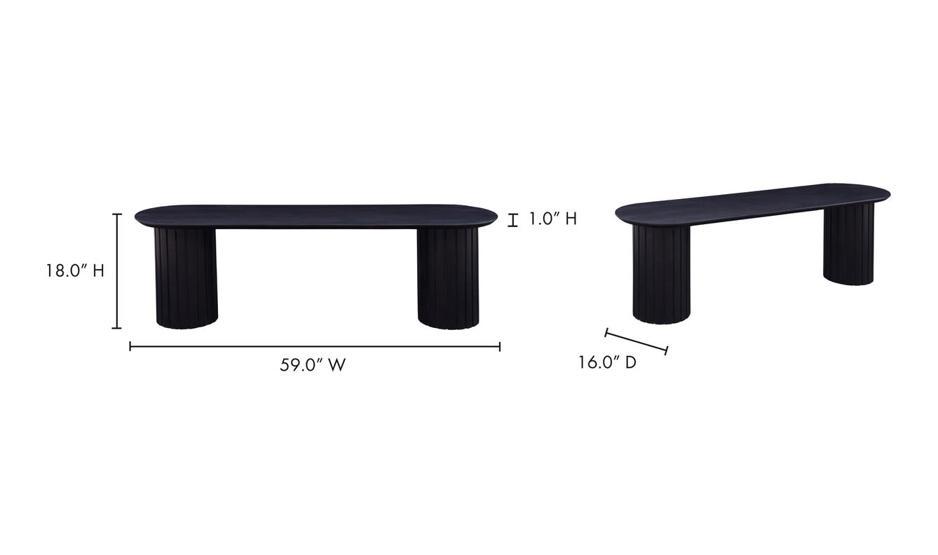 lifestyle view of Povera Dining Bench Black luxury Table