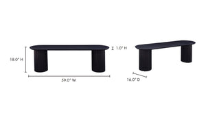 lifestyle view of Povera Dining Bench Black luxury Table