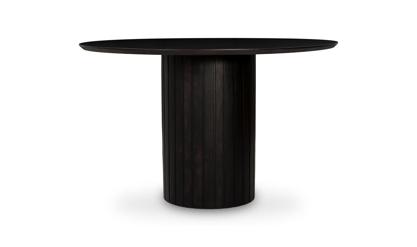 front view of Povera Round Dining Table Black luxury Table