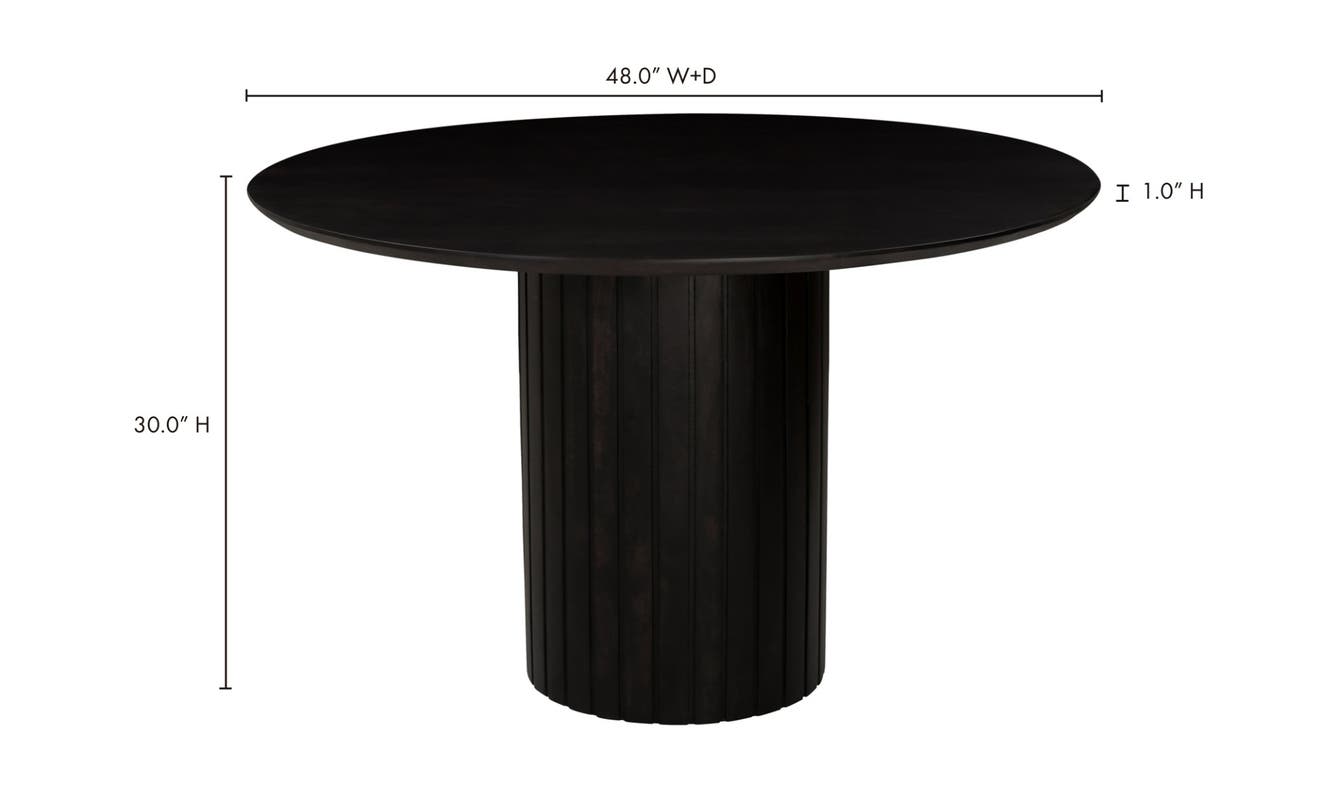 lifestyle view of Povera Round Dining Table Black luxury Table