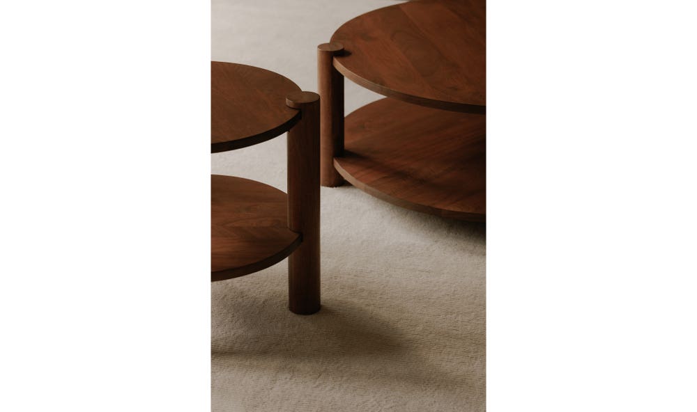 side view of Olsen Accent Table Vintage Brown luxury End Table