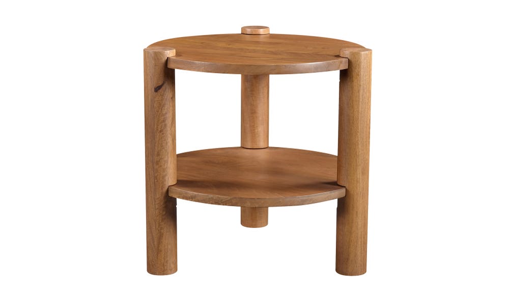 front view of Olsen Accent Table Vintage Brown luxury End Table