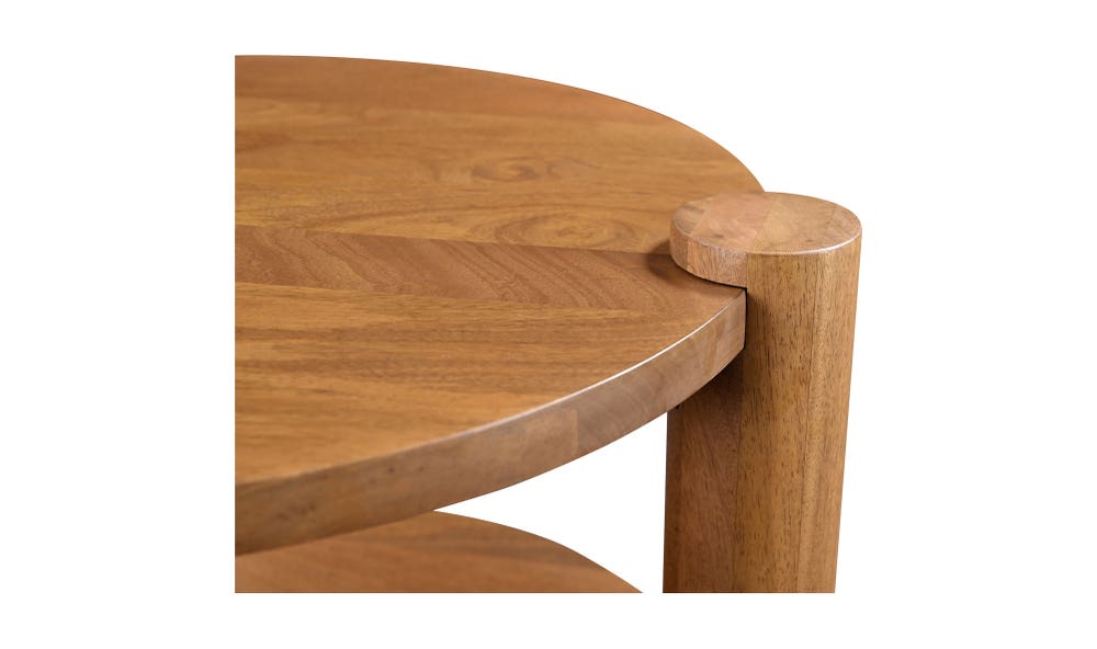 lifestyle view of Olsen Accent Table Vintage Brown luxury End Table