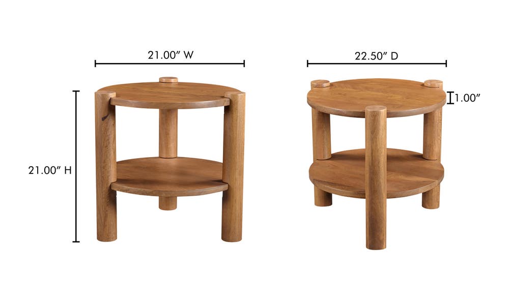 lifestyle view of Olsen Accent Table Vintage Brown luxury End Table