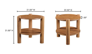 lifestyle view of Olsen Accent Table Vintage Brown luxury End Table