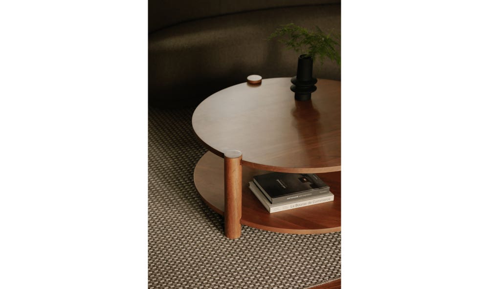 side view of Olsen Coffee Table Vintage Brown luxury Coffee Table