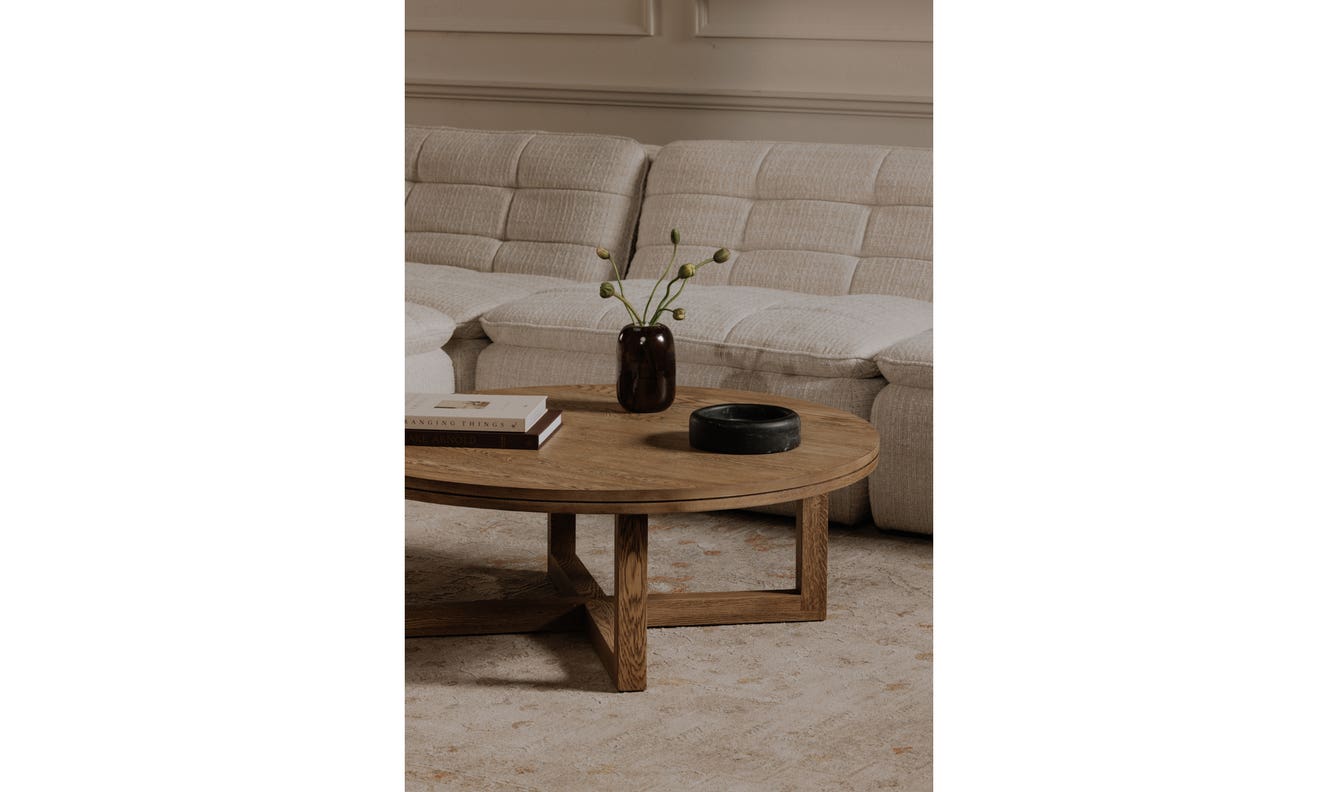 side view of Joel Coffee Table Natural luxury Coffee Table