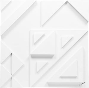 Vector III Wall Art in white featuring geometric shapes and layered textures.