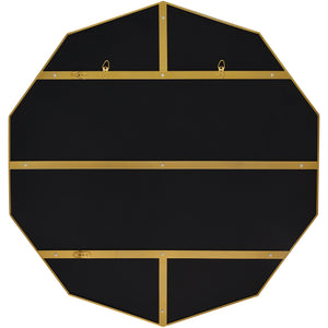 Back view of Cruz Wall Mirror showing its black backing and mounting hardware.