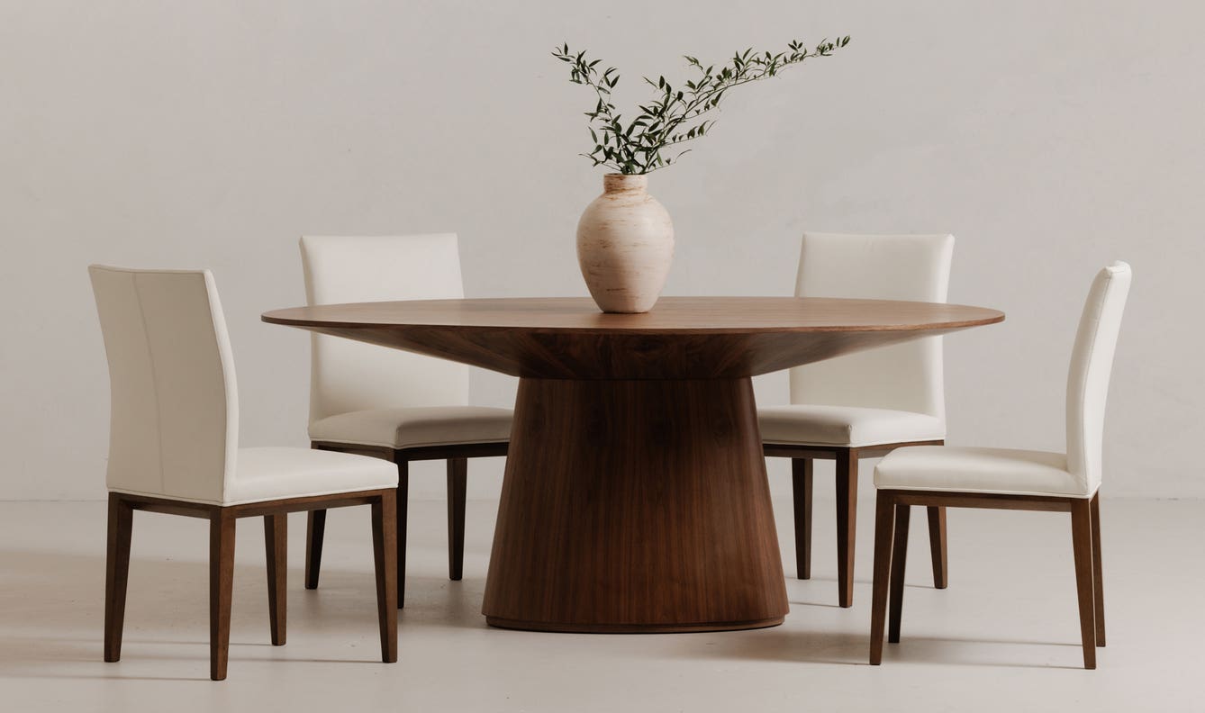 angle view of Otago Oval Dining Table Brown luxury Kitchen & Dining Room Table
