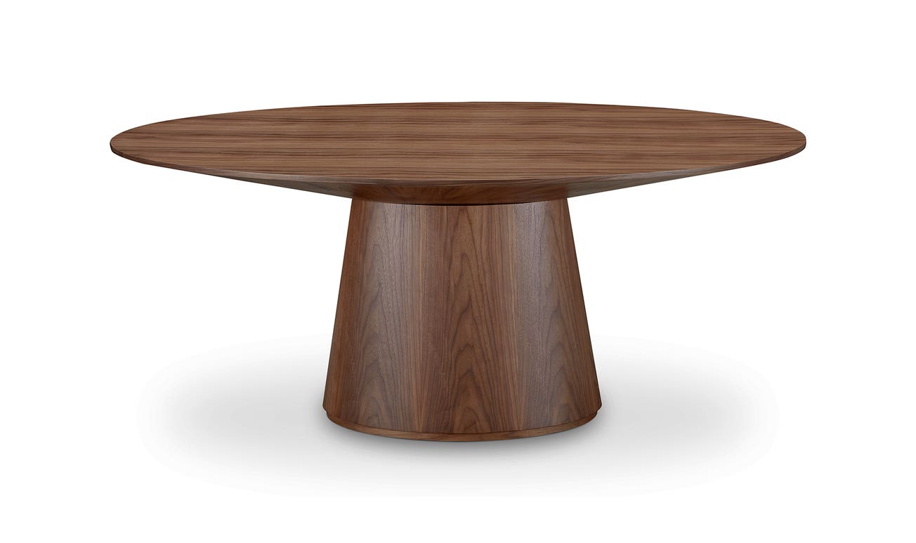 front view of Otago Oval Dining Table Brown luxury Kitchen & Dining Room Table