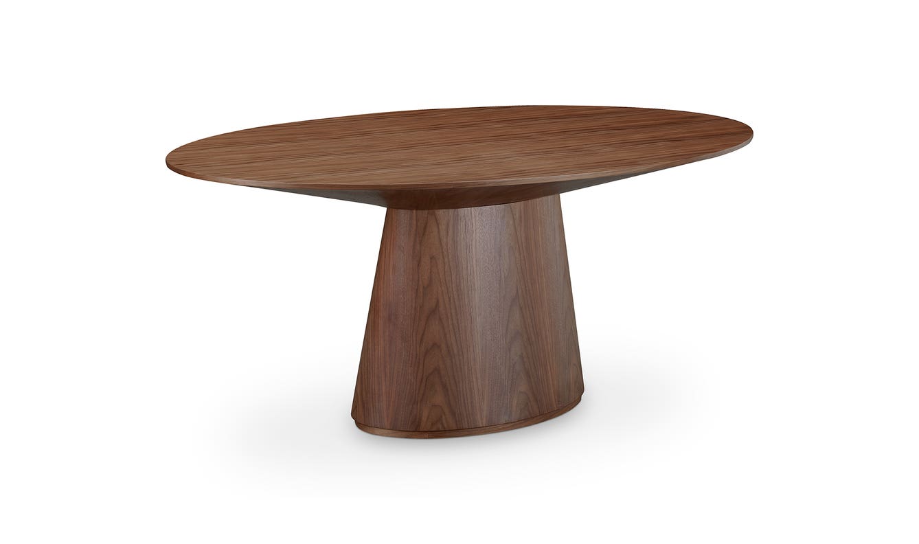 side view of Otago Oval Dining Table Brown luxury Kitchen & Dining Room Table