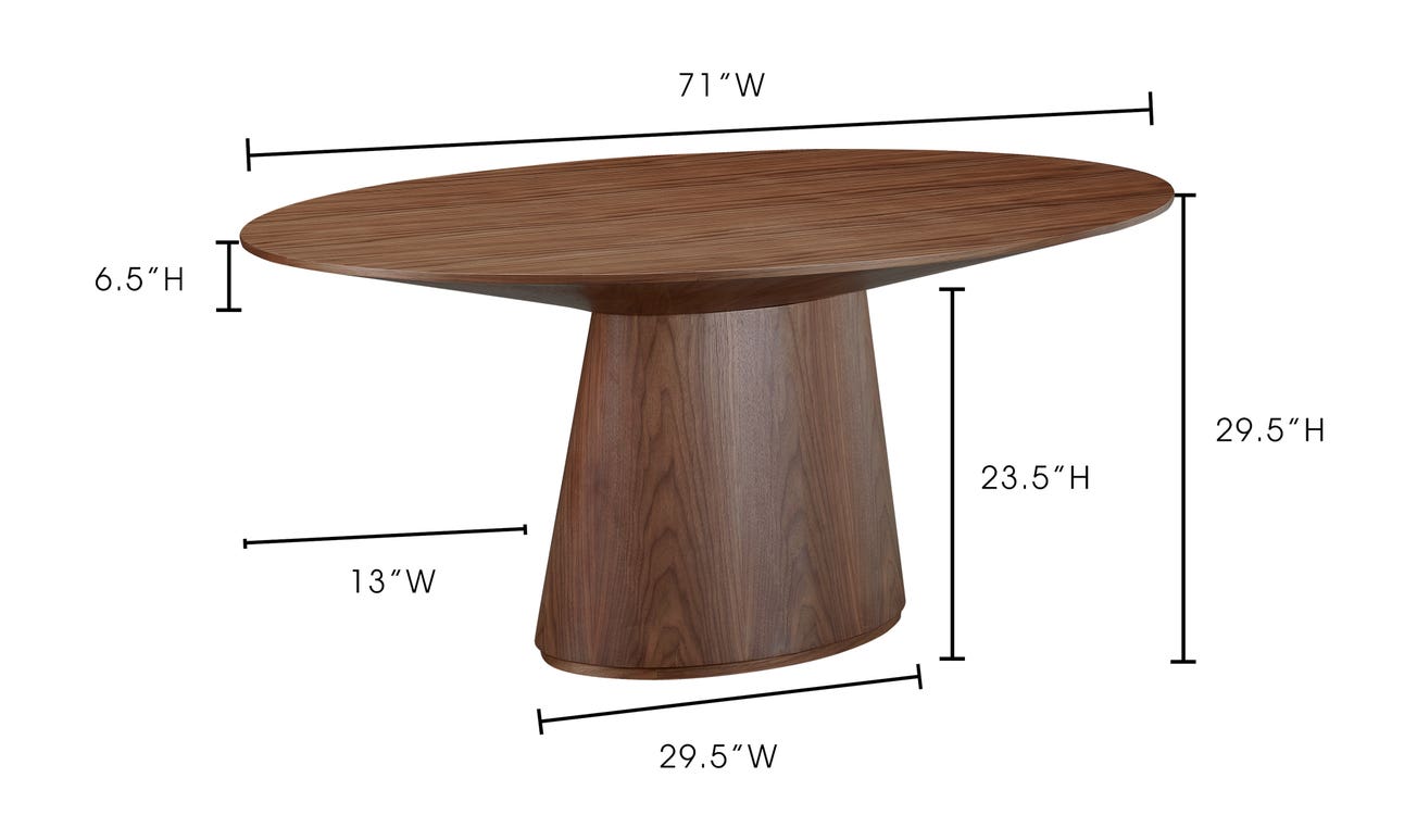 Otago Oval Dining Table Brown