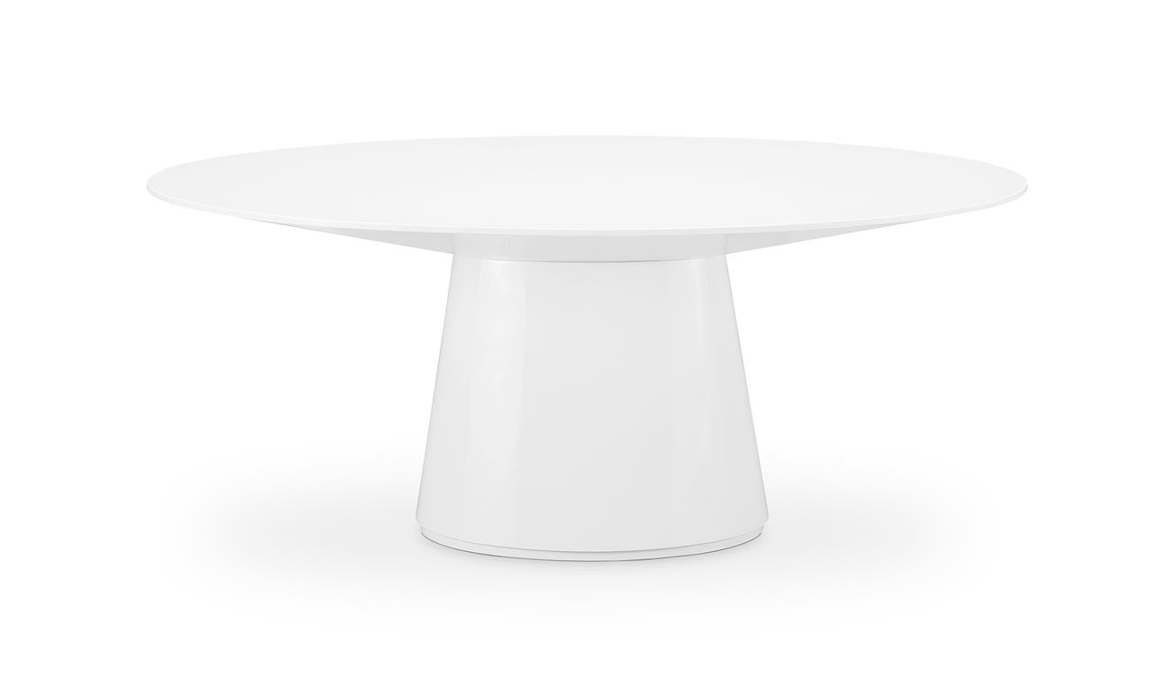 front view of Otago Oval Dining Table White luxury Kitchen & Dining Room Table