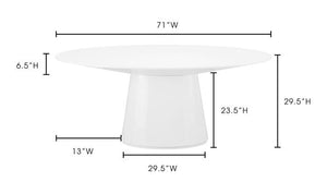 Otago Oval Dining Table White