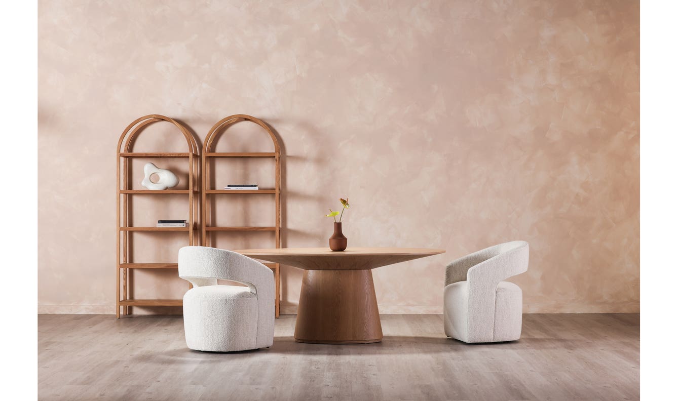 angle view of Otago Oval Dining Table Oak luxury Kitchen & Dining Room Table